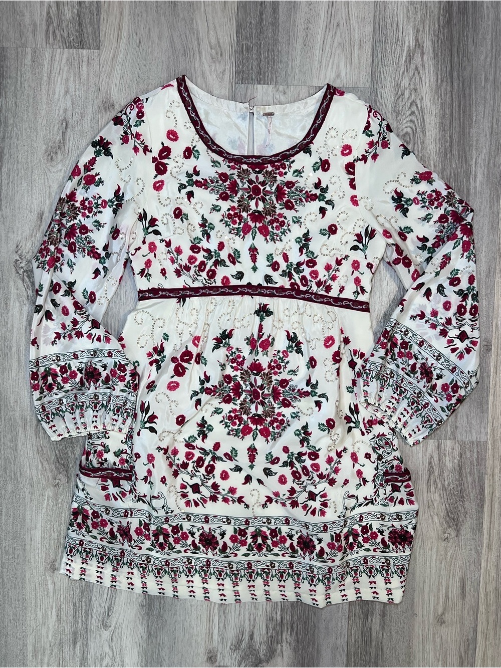 Free People Russian Doll Sparkly Bohemian Mini Dress Size 8 - Picture 8 of 15